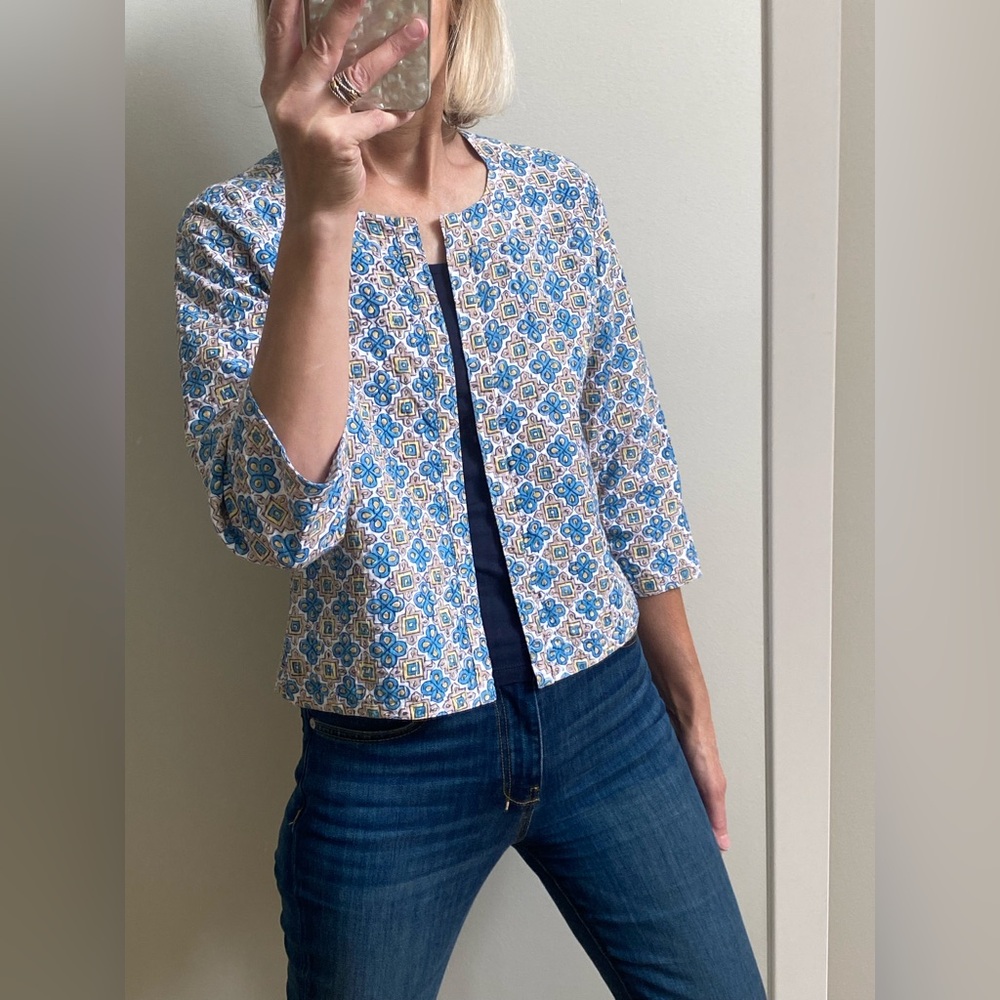 Reversible floral cotton jacket in EUC